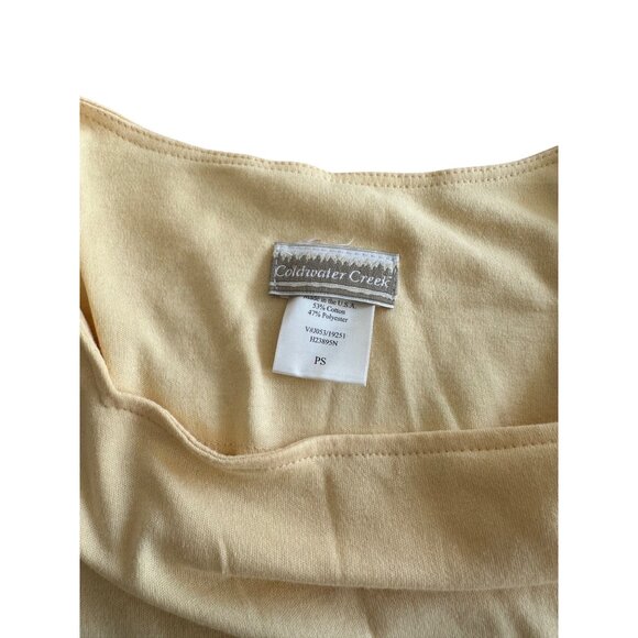 Vintage Coldwater Creek Womens Square Neck Midi Peasant Dress Yellow Cottagecore - Picture 3 of 9